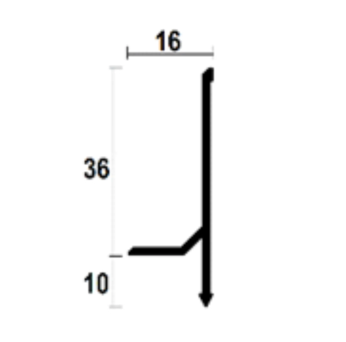 ASP36 Aluminium Skirting Profile · 36 mm