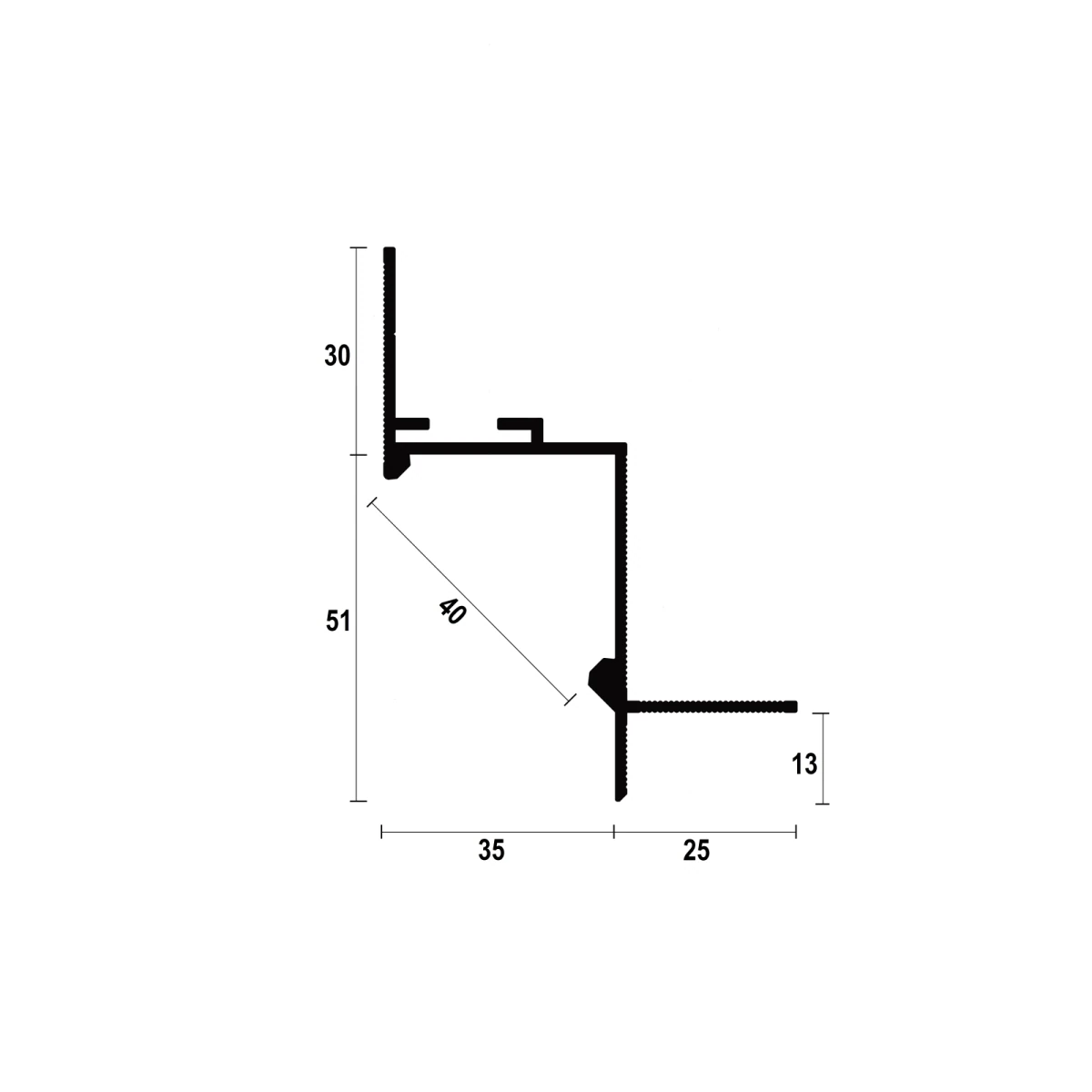 AST35 Ceiling LED Shadow Gap Profile · 35 mm
