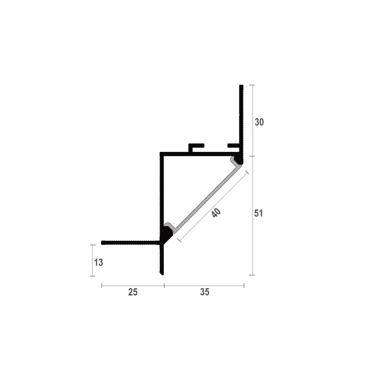 AST35 Ceiling LED Shadow Gap Profile · 35 mm