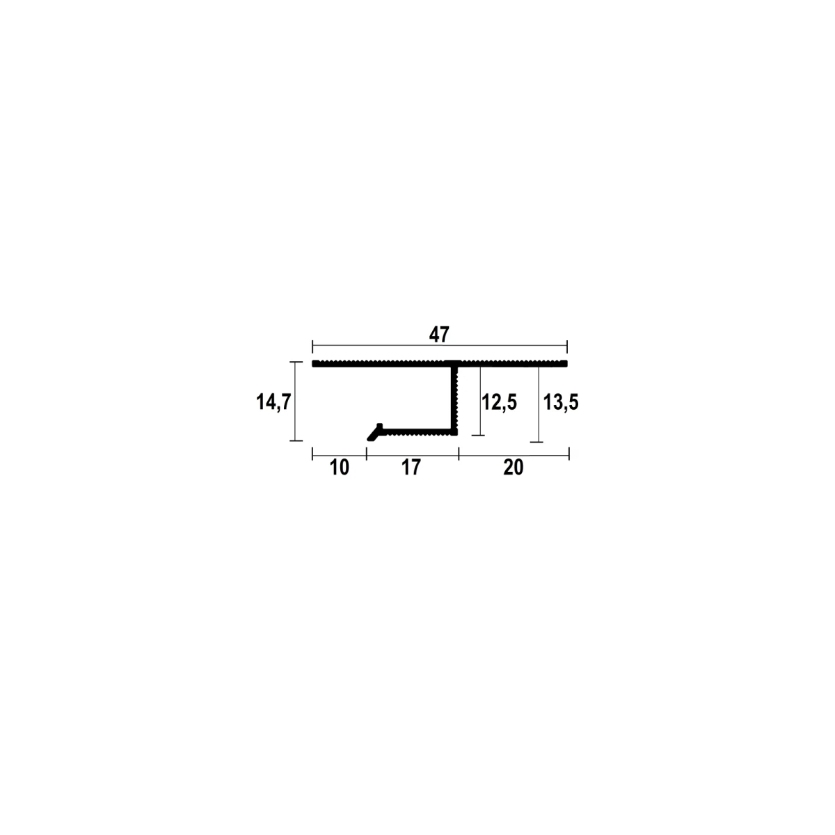LHV10 Ceiling LED Shadow Gap Profile · 20 mm