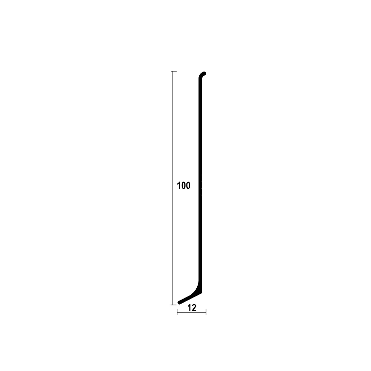 ASP100 Aluminium Skirting Profile · 100 mm