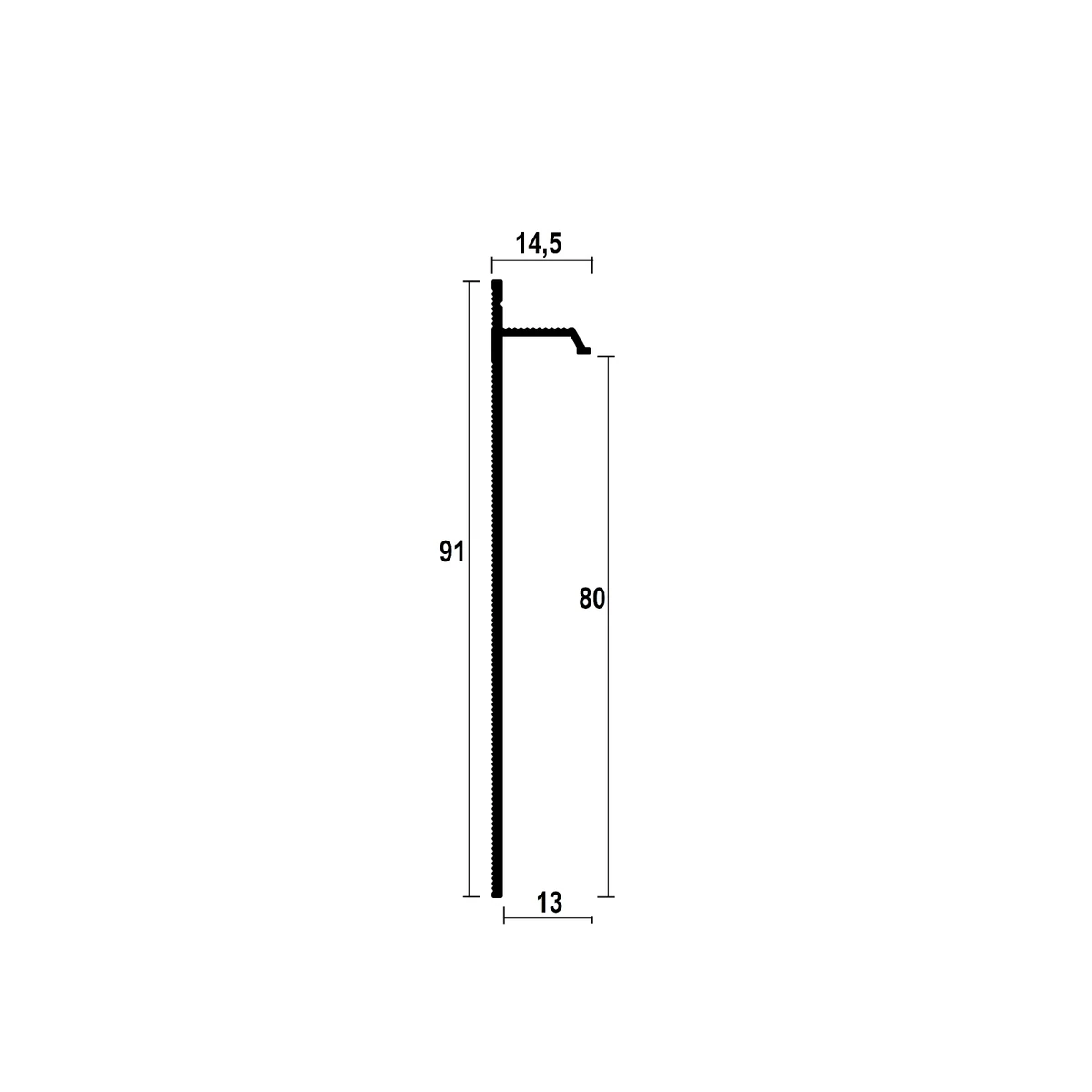 ASP108 Floor Shadow Gap Profile · 80 mm