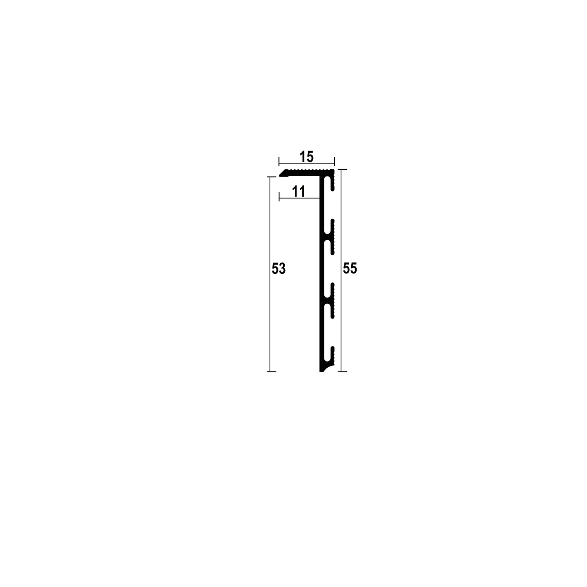 ASP115 Floor Shadow Gap Profile · 53 mm
