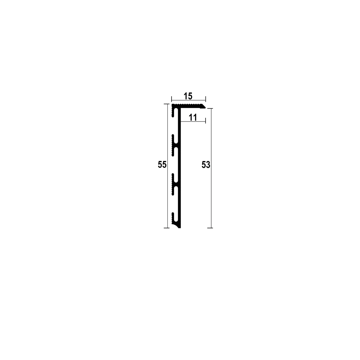 ASP115 Floor Shadow Gap Profile · 53 mm