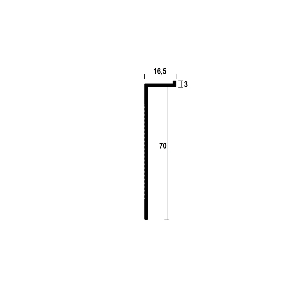 ASP117 Floor Shadow Gap Profile · 70 mm
