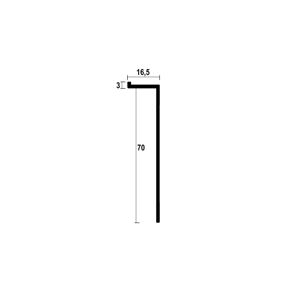 ASP117 Floor Shadow Gap Profile · 70 mm
