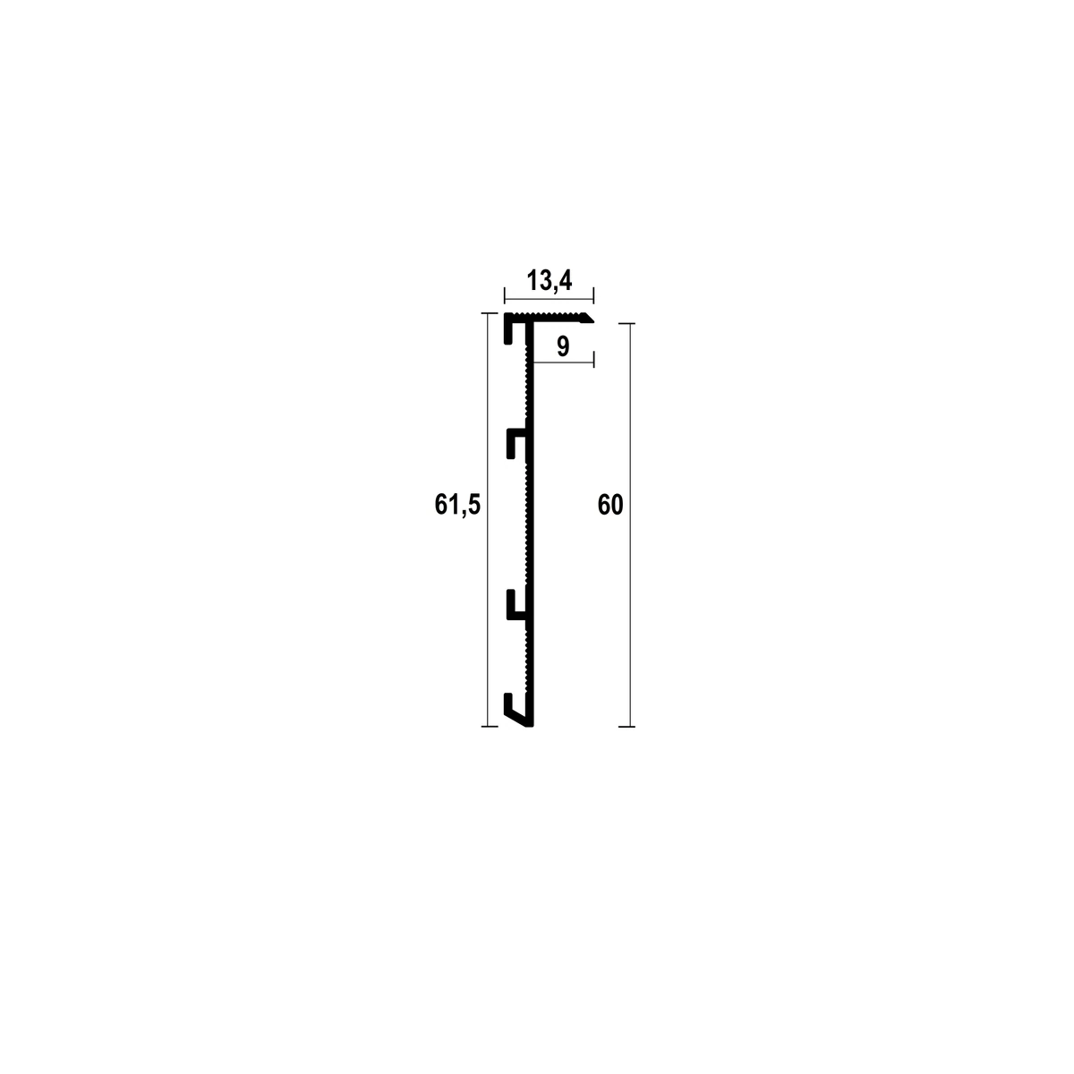 ASP168 Wall Shadow Gap Profile · 60 mm