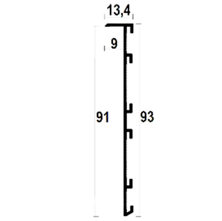 ASP198 Wall Shadow Gap Profile · 91 mm