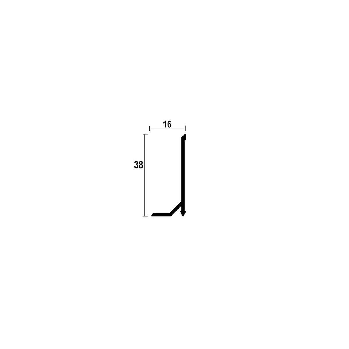 ASP38 Aluminium Skirting Profile · 38 mm