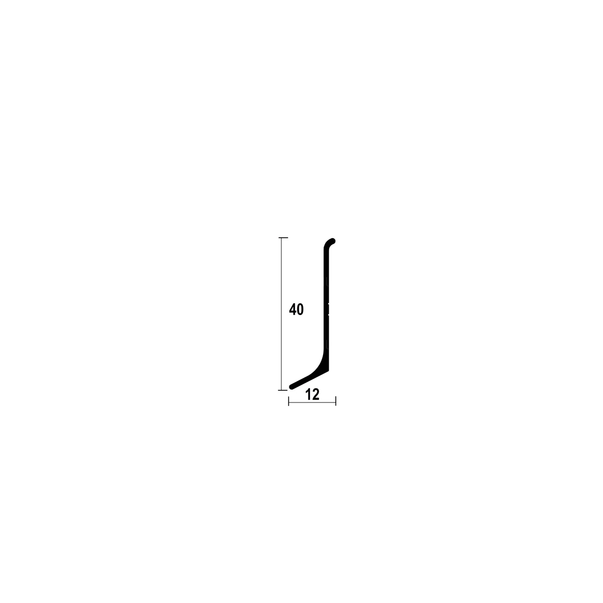 ASP40 Aluminium Skirting Profile · 40 mm