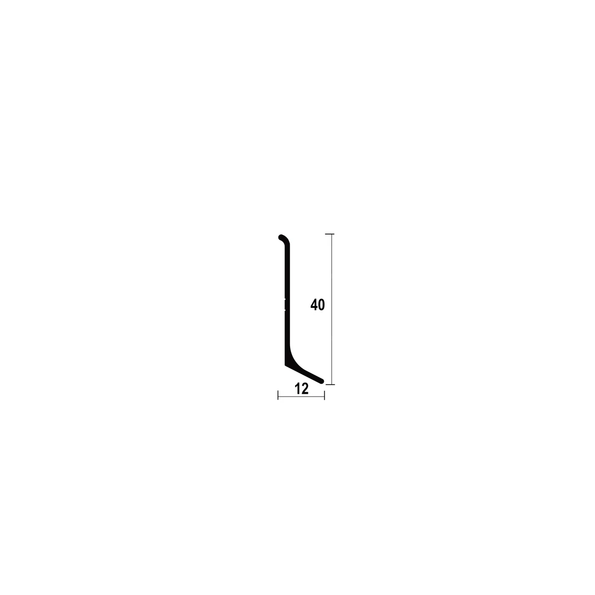 ASP40 Aluminium Skirting Profile · 40 mm