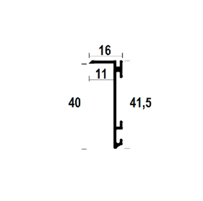ASP411 Wall Shadow Gap Profile · 40 mm