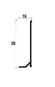 ASP58 Aluminium Skirting Profile · 58 mm