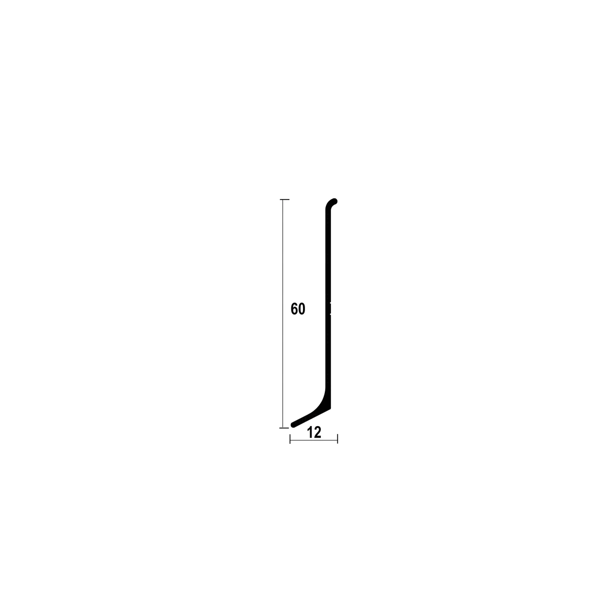 ASP60 Aluminium Skirting Profile · 60 mm