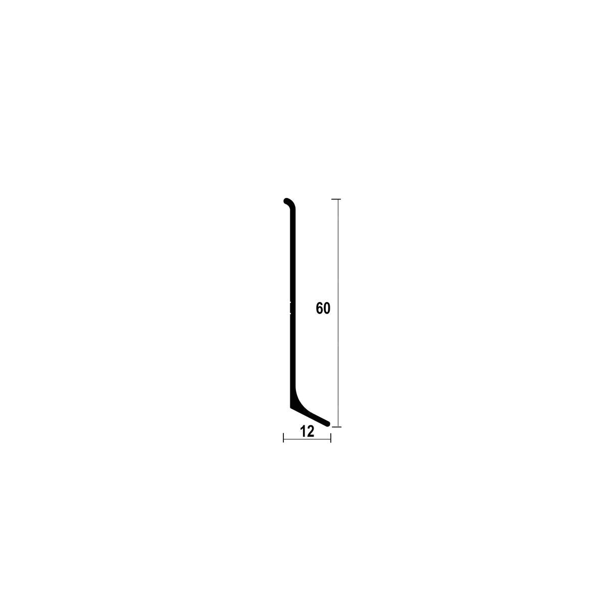 ASP60 Aluminium Skirting Profile · 60 mm