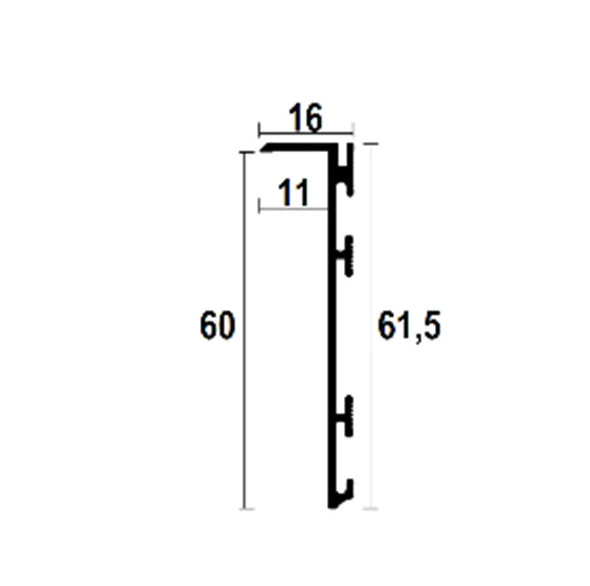 ASP611 Wall Shadow Gap Profile · 60 mm