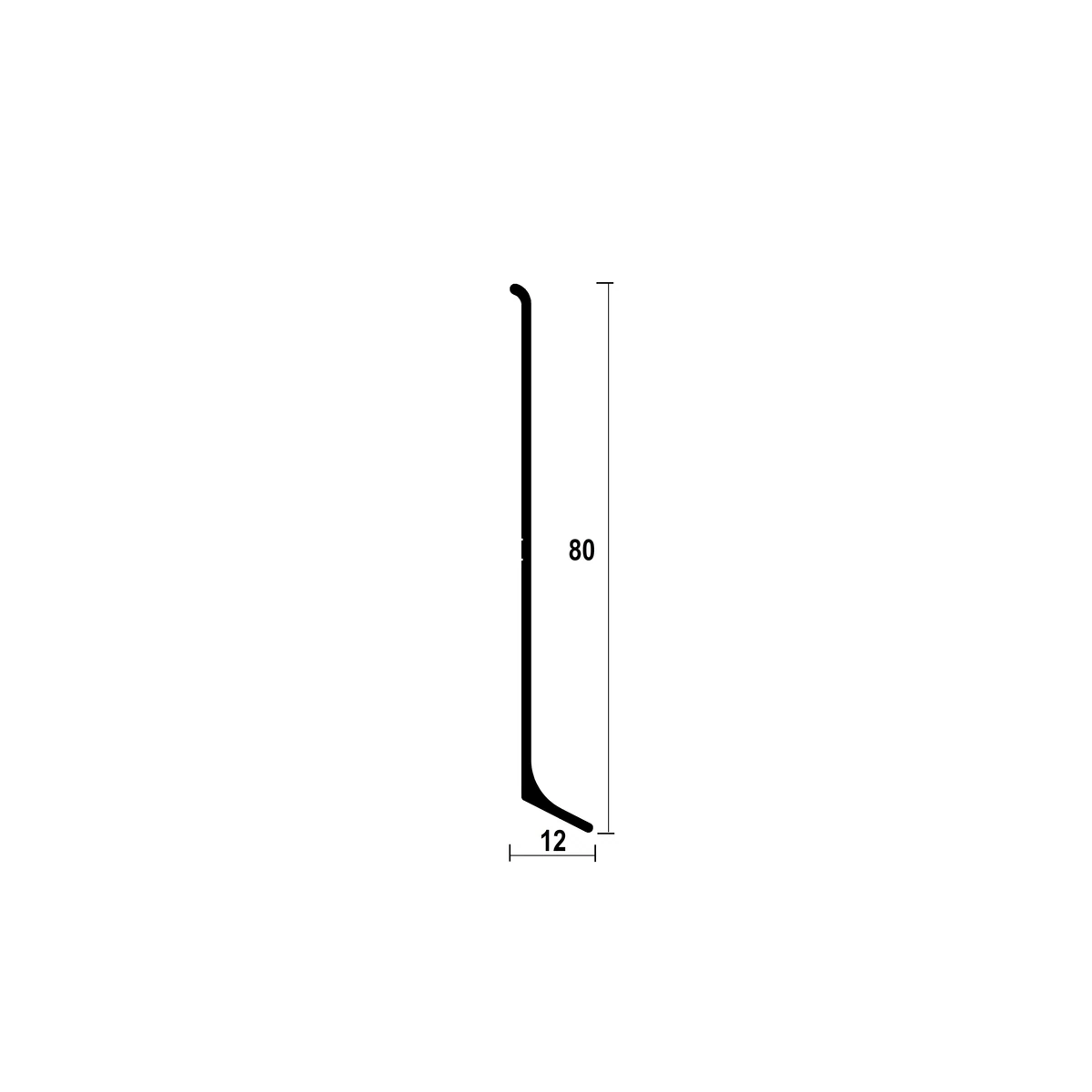 ASP80 Aluminium Skirting Profile · 80 mm
