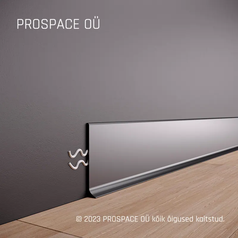 ASP80 Aluminium Skirting Profile · 80 mm