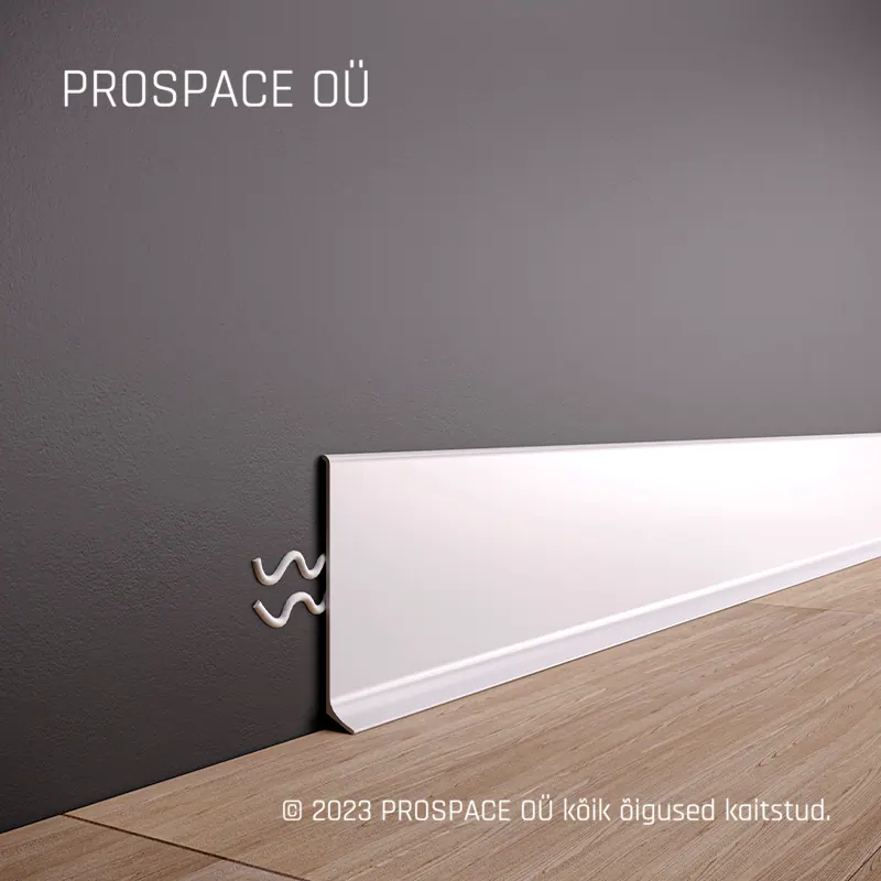 ASP80 Aluminium Skirting Profile · 80 mm