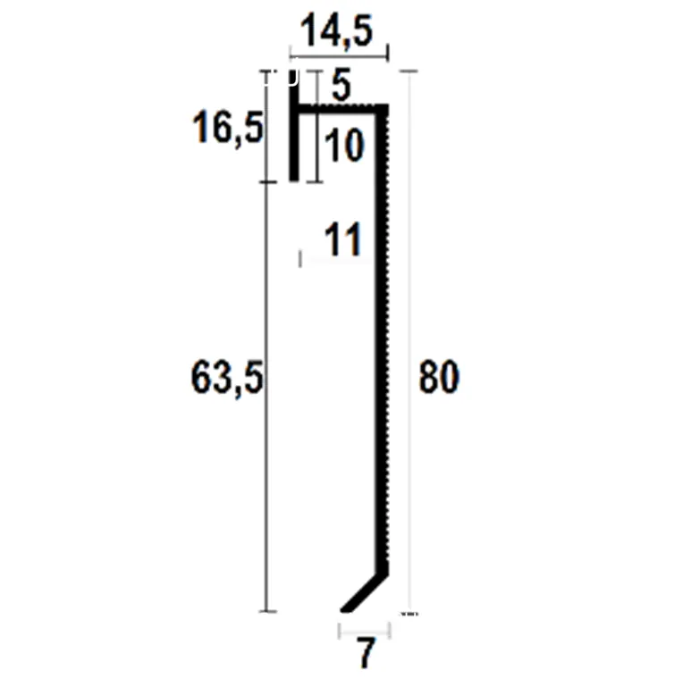 ASP905 Floor LED Shadow Gap Profile · 49.5 mm