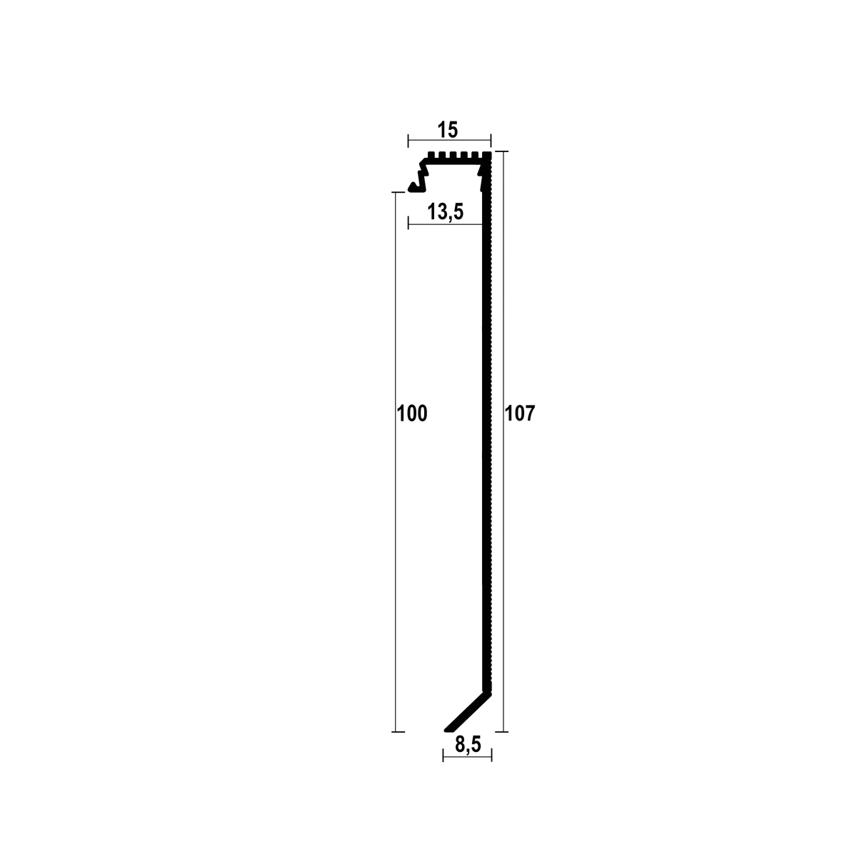 ASPL100 Floor LED Shadow Gap Profile · 100 mm