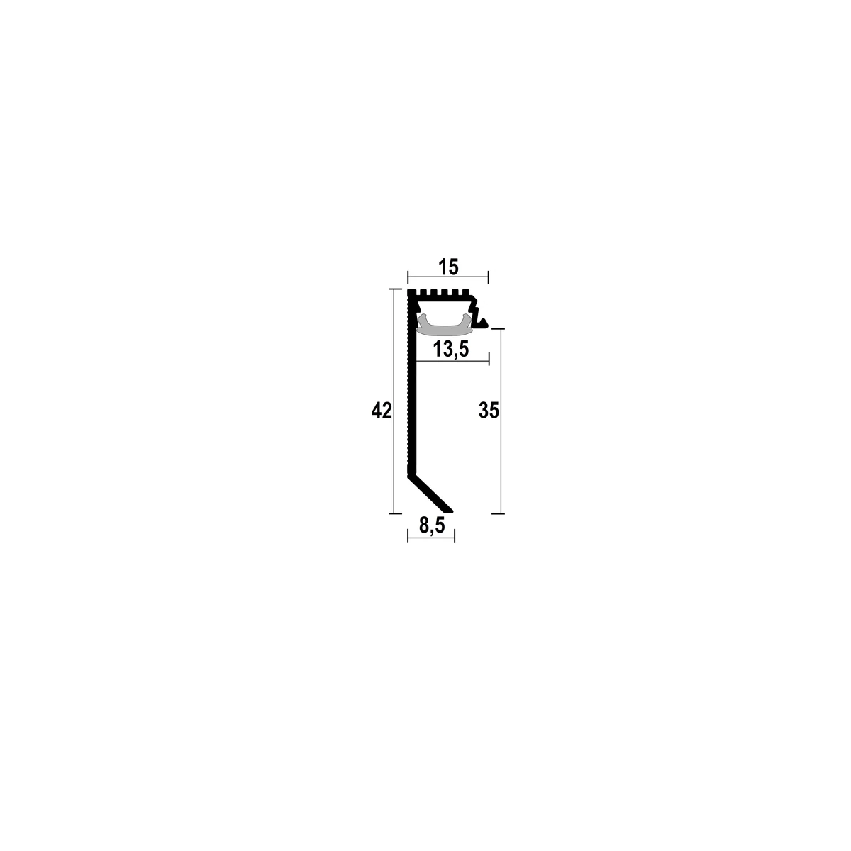 ASPL35 Floor LED Shadow Gap Profile · 35 mm