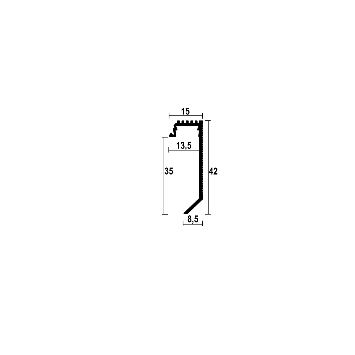 ASPL35 Floor LED Shadow Gap Profile · 35 mm