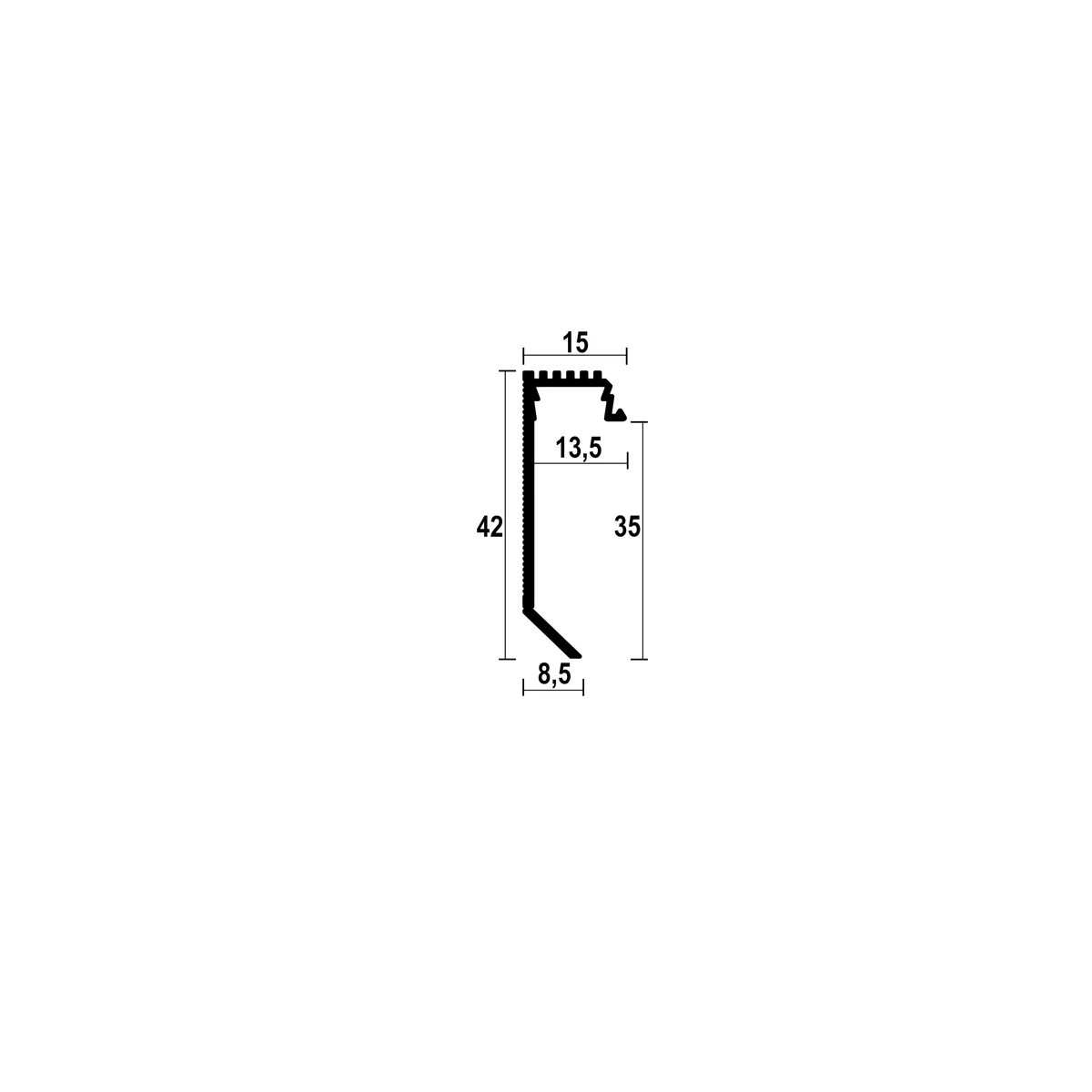 ASPL35 Floor LED Shadow Gap Profile · 35 mm