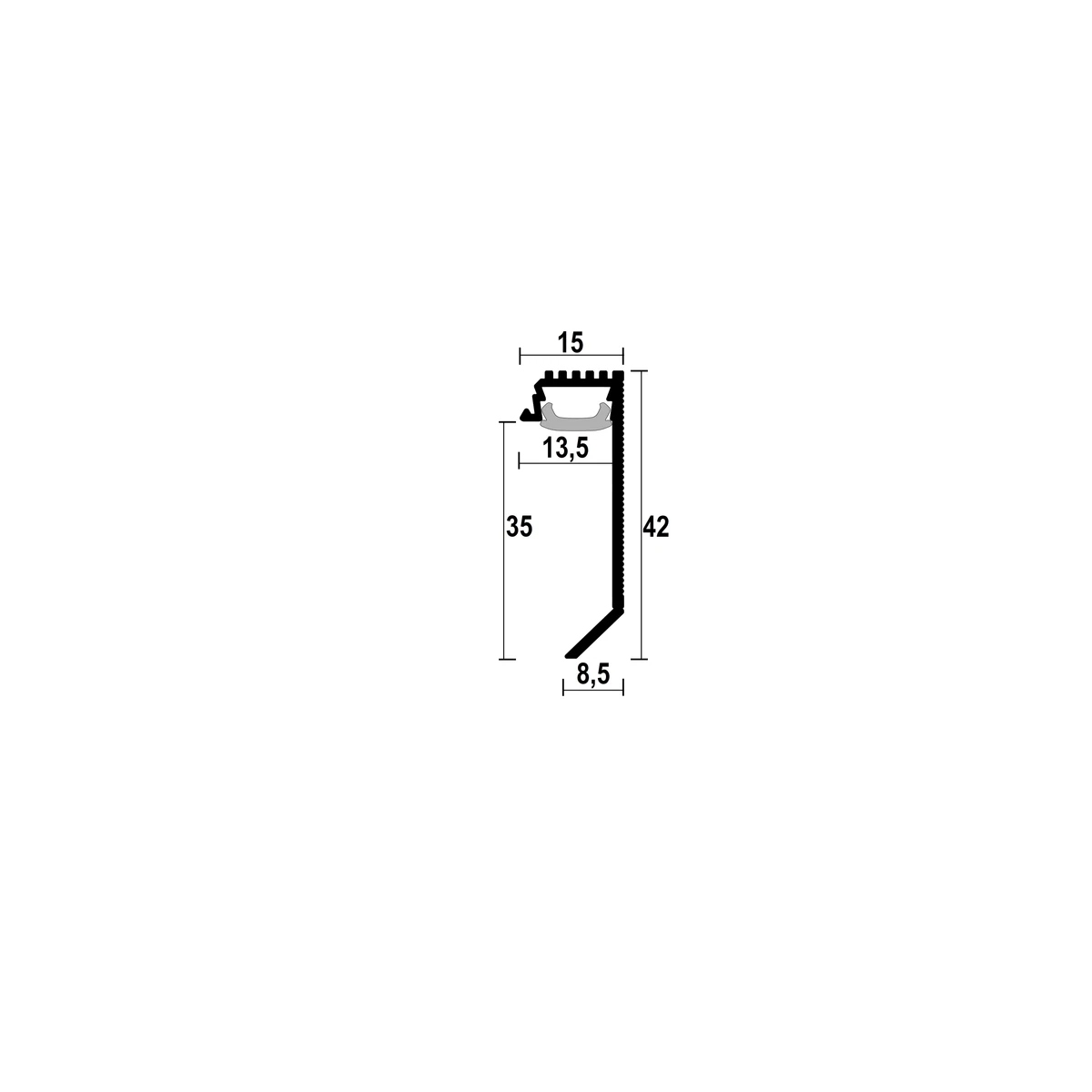 ASPL35 Floor LED Shadow Gap Profile · 35 mm