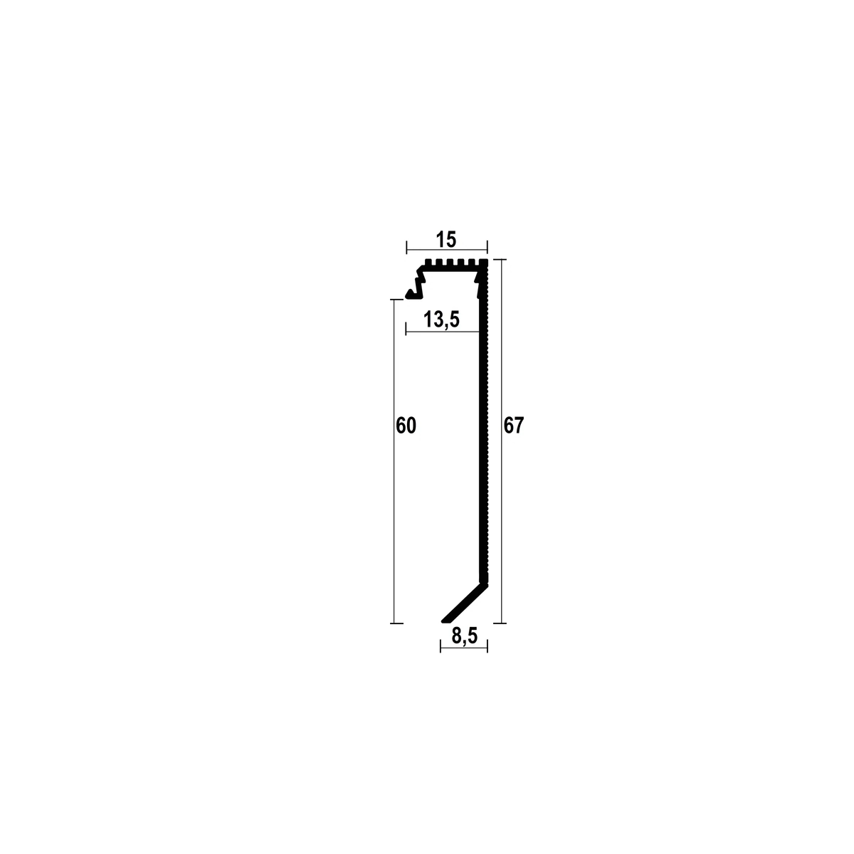 ASPL60 Floor LED Shadow Gap Profile · 35 mm