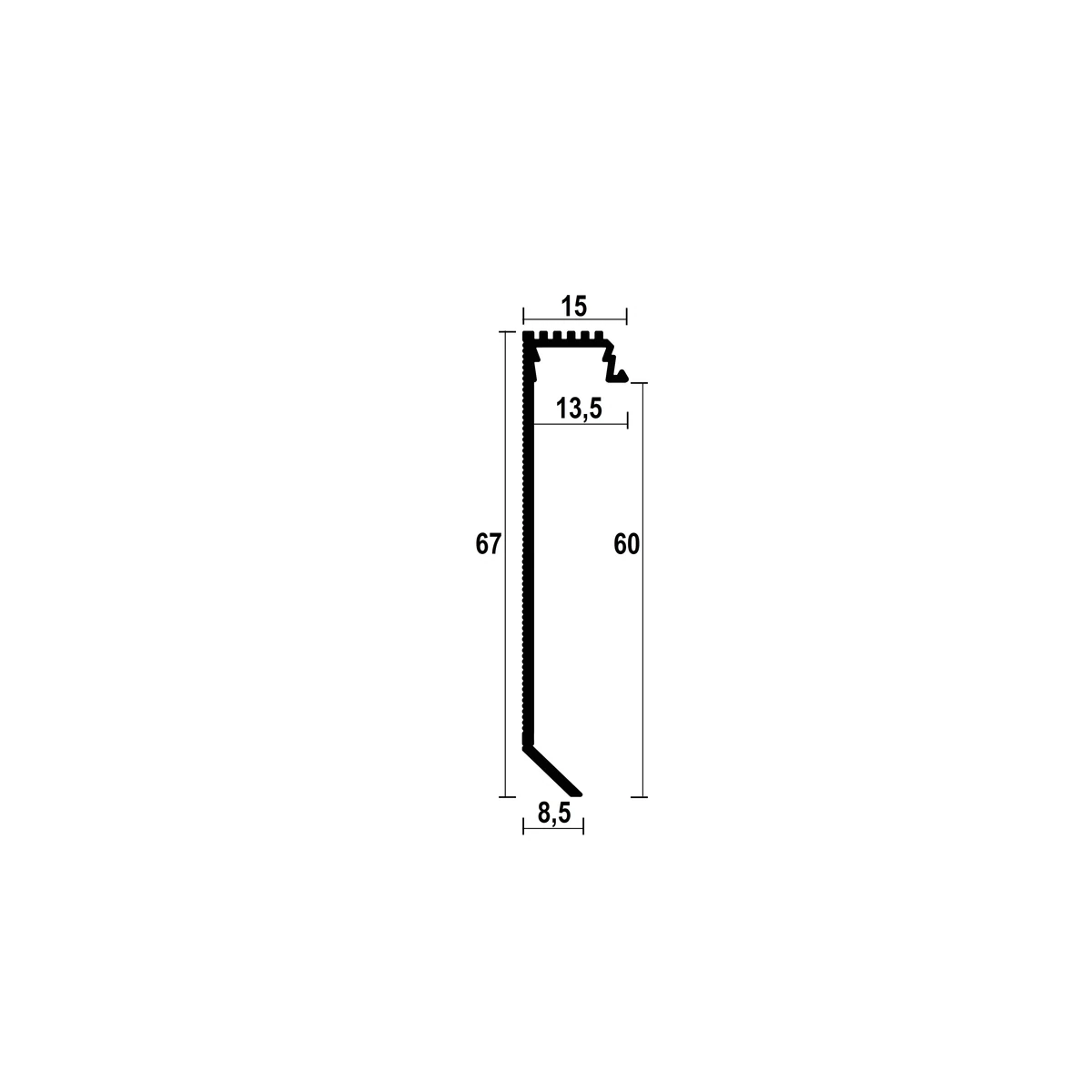 ASPL60 Floor LED Shadow Gap Profile · 35 mm