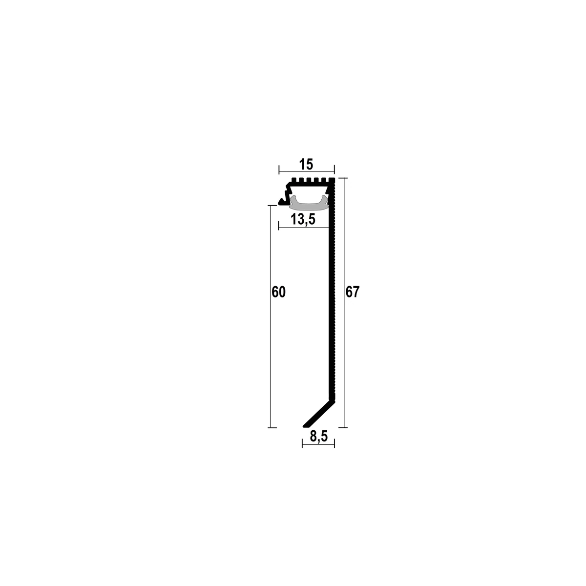 ASPL60 Floor LED Shadow Gap Profile · 35 mm