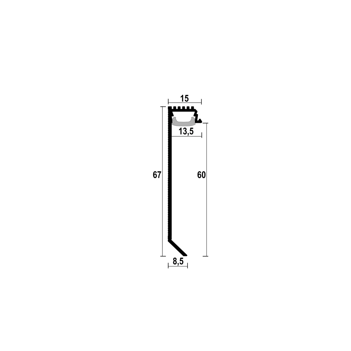 ASPL60 Floor LED Shadow Gap Profile · 35 mm