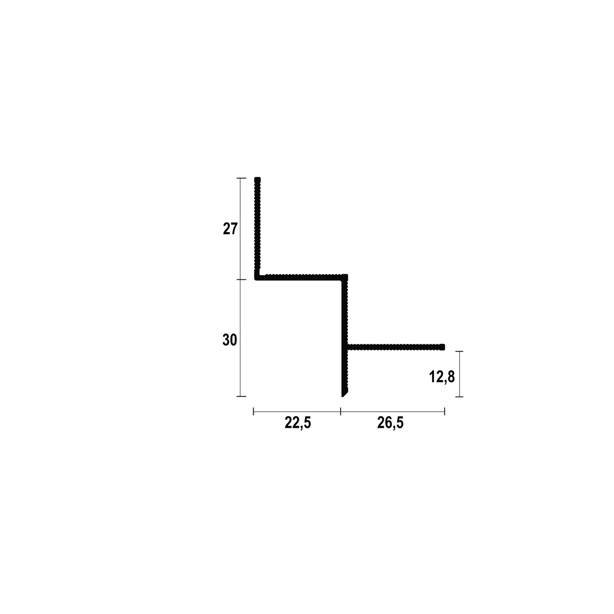 AST20 Ceiling Shadow Gap Profile · 10 mm