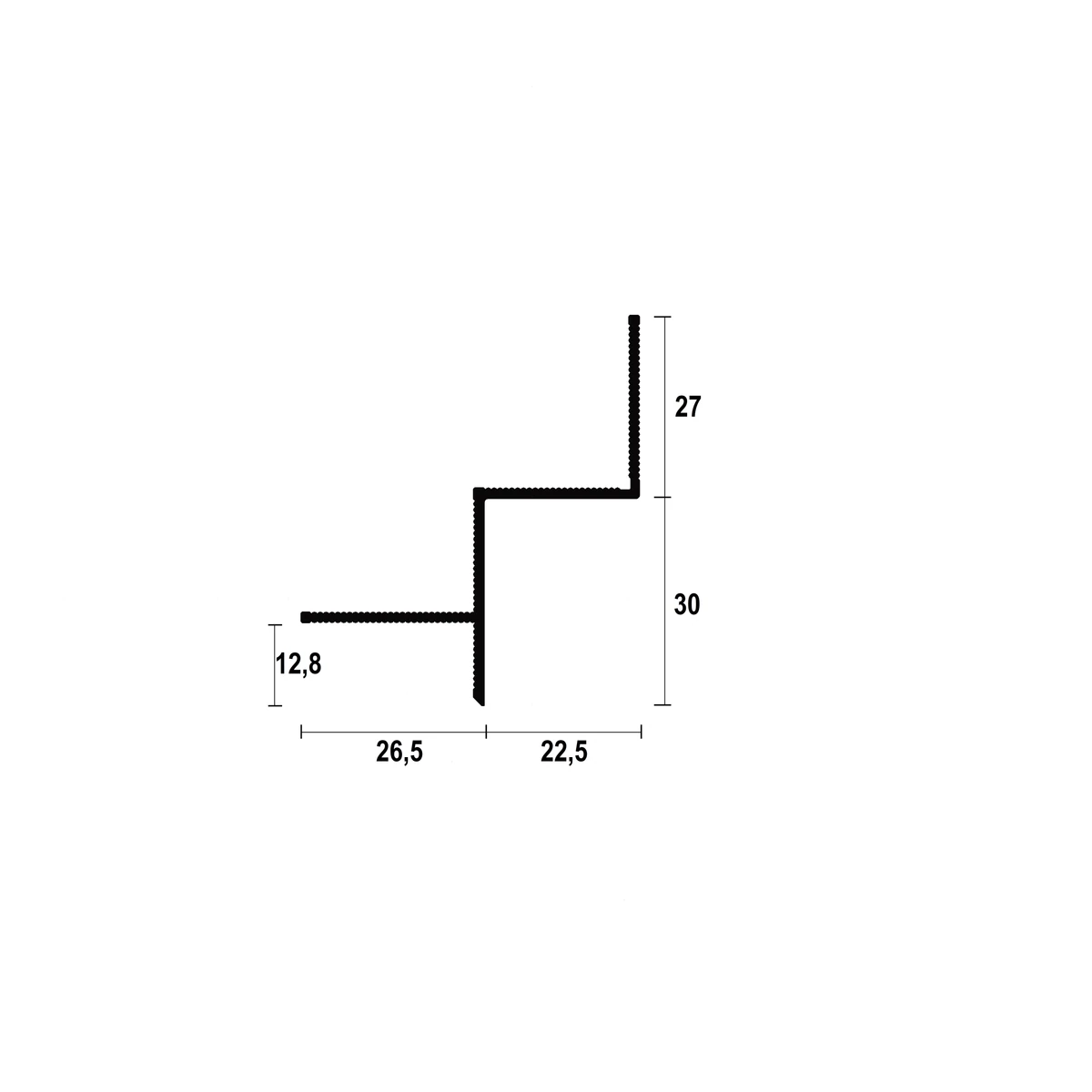 AST20 Ceiling Shadow Gap Profile · 10 mm