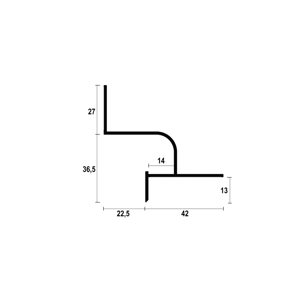 AST201 Ceiling LED Shadow Gap Profile · 22.5 mm