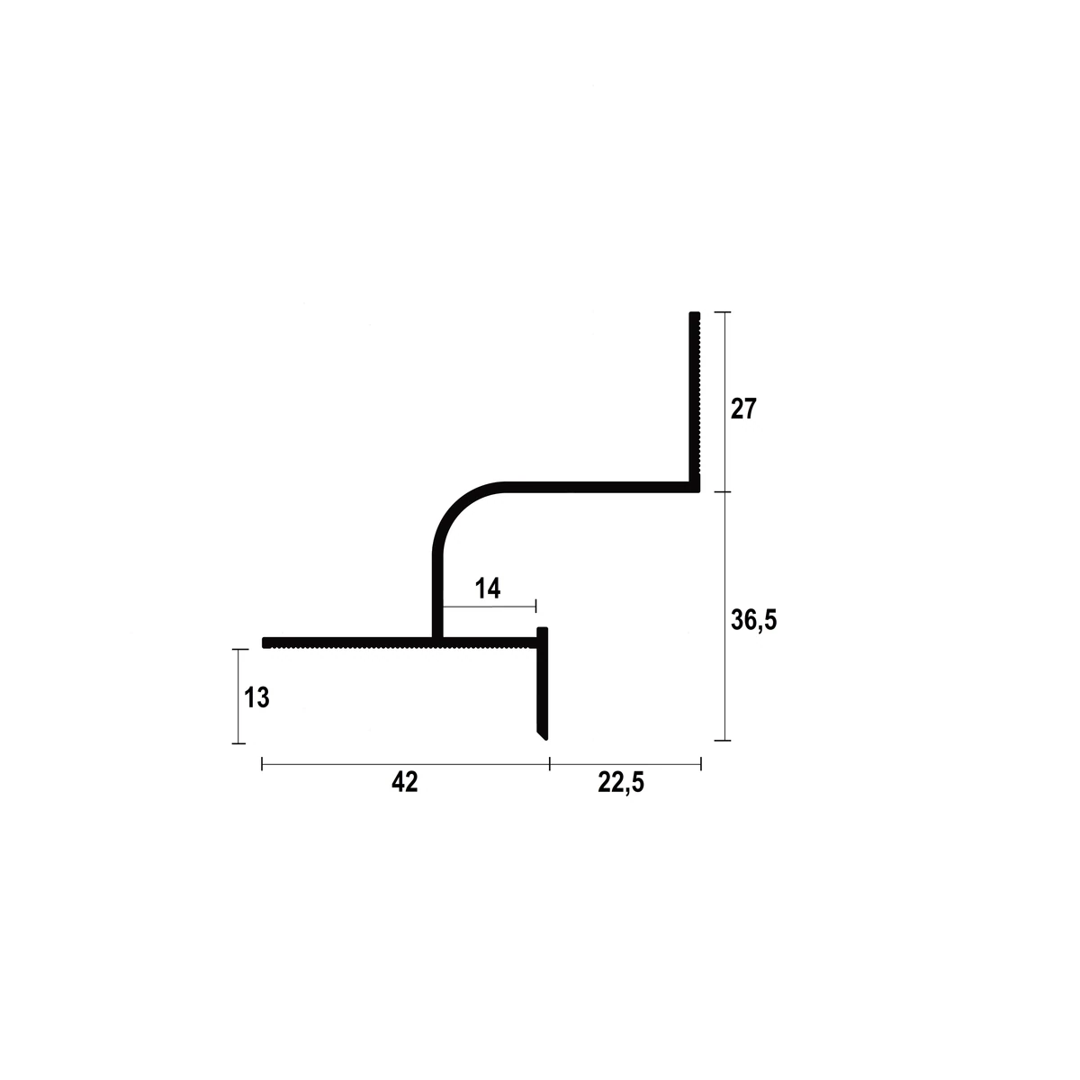 AST201 Ceiling LED Shadow Gap Profile · 22.5 mm