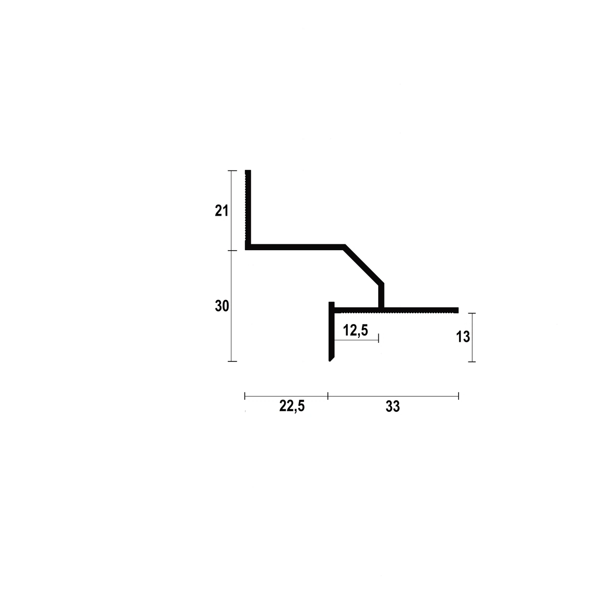 AST22 Ceiling LED Shadow Gap Profile · 22.5 mm