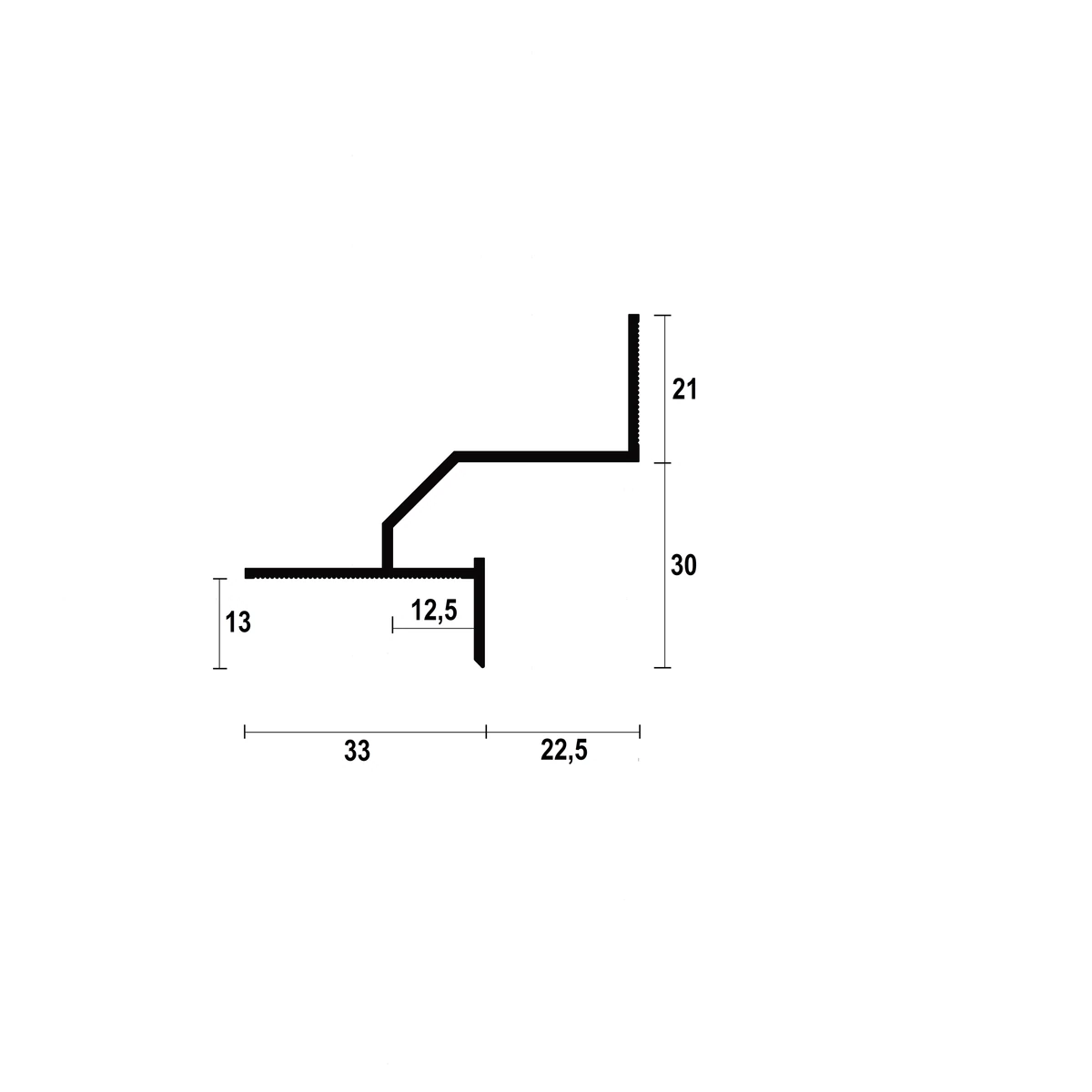 AST22 Ceiling LED Shadow Gap Profile · 22.5 mm