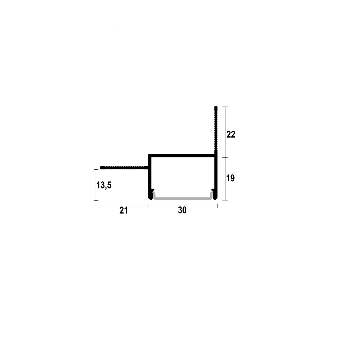 AST25 Ceiling LED Shadow Gap Profile · 25 mm
