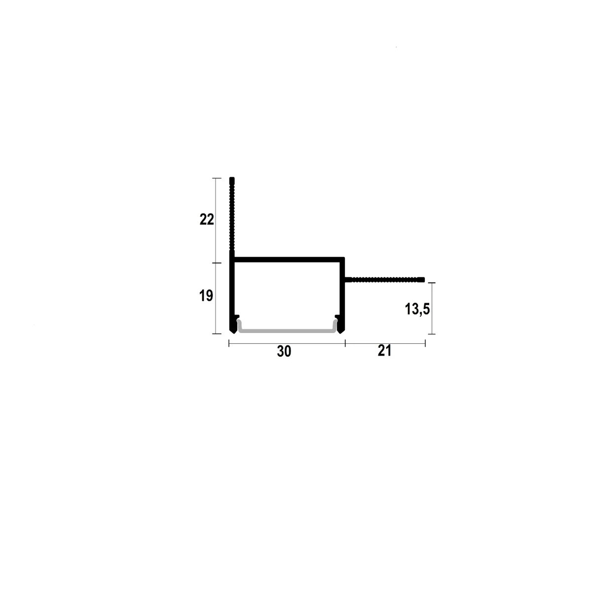 AST25 Ceiling LED Shadow Gap Profile · 25 mm