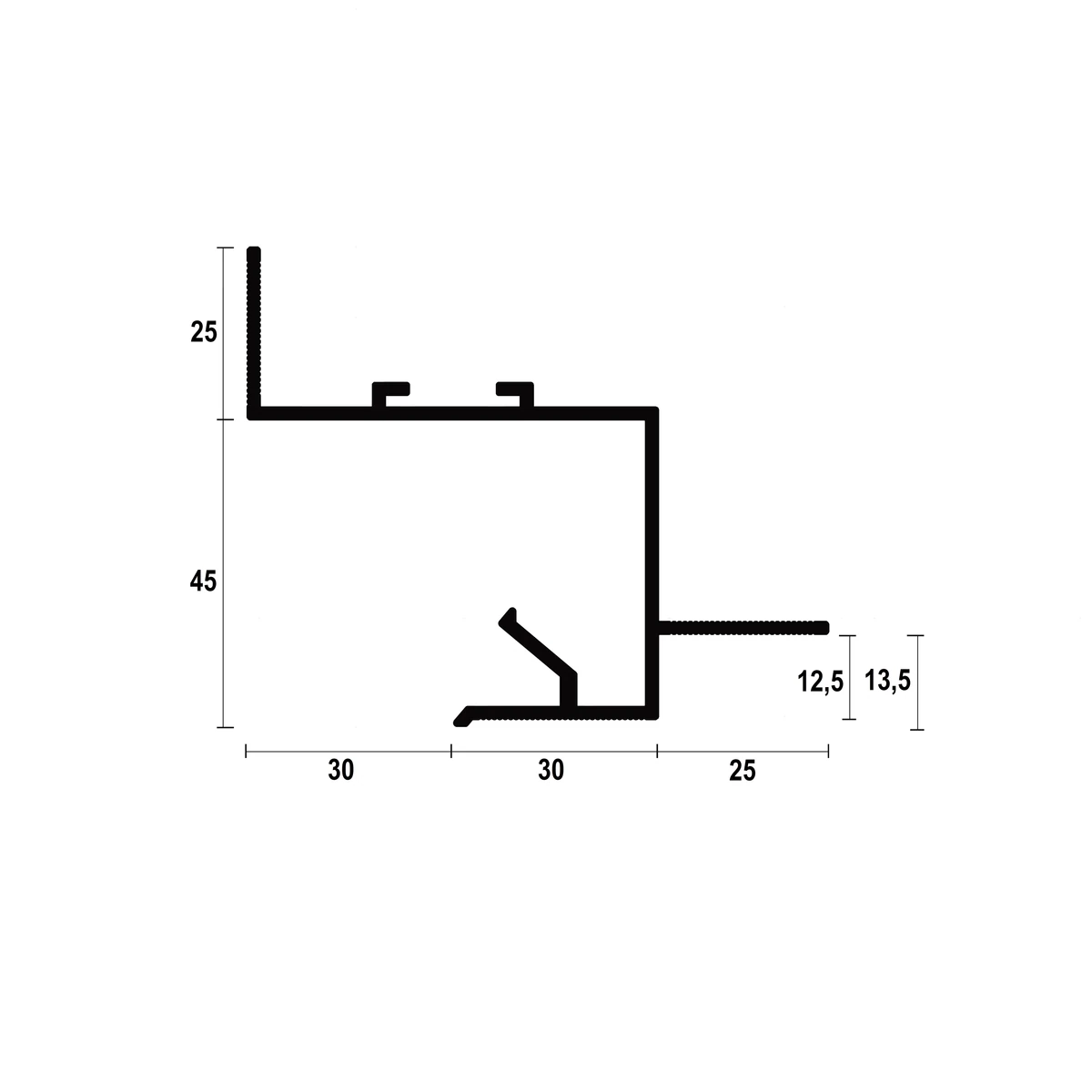 AST30 Ceiling LED Shadow Gap Profile · 30 mm