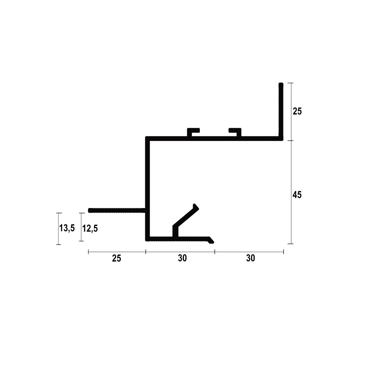 AST30 Ceiling LED Shadow Gap Profile · 30 mm