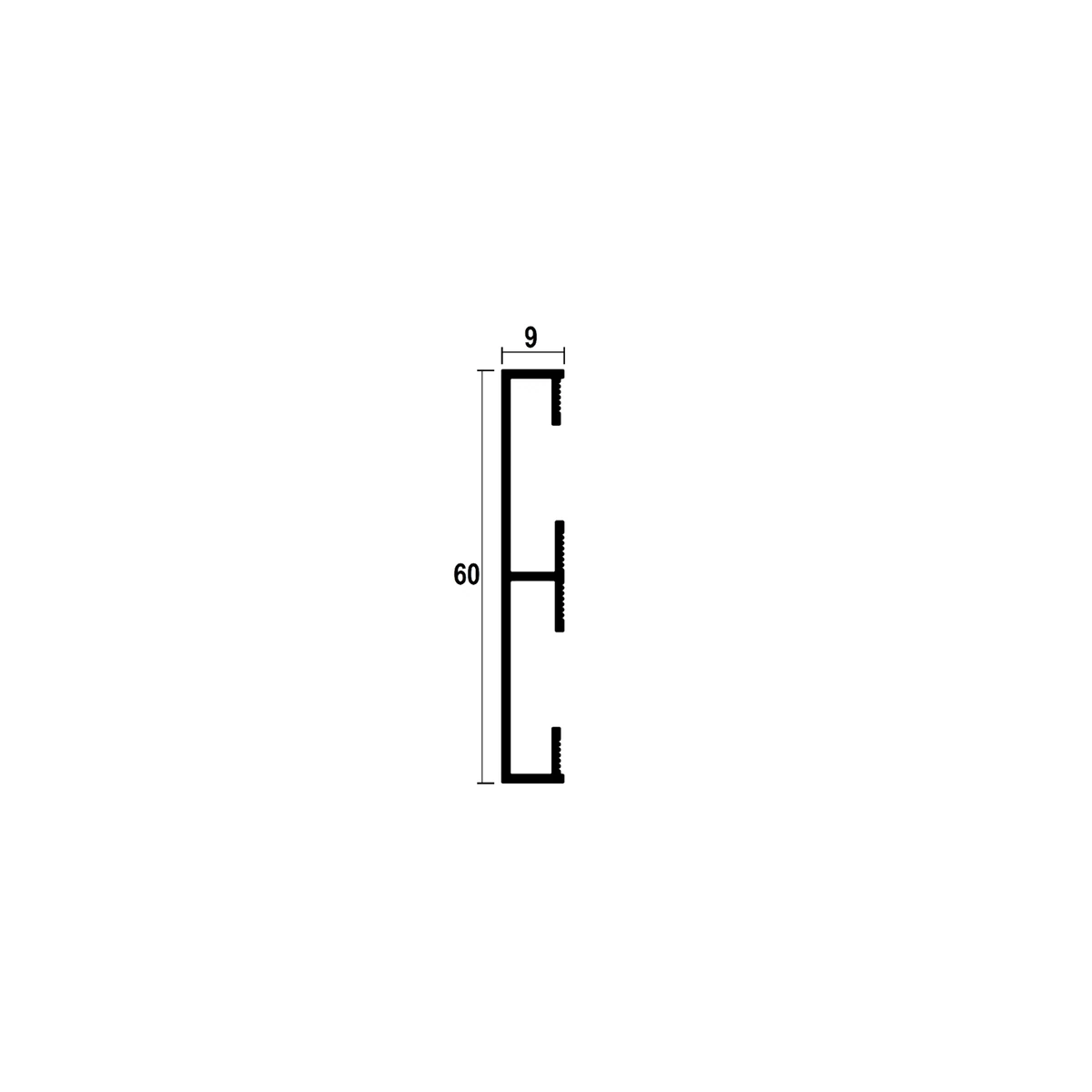 AVP609 Floor Shadow Gap Profile · 60 mm