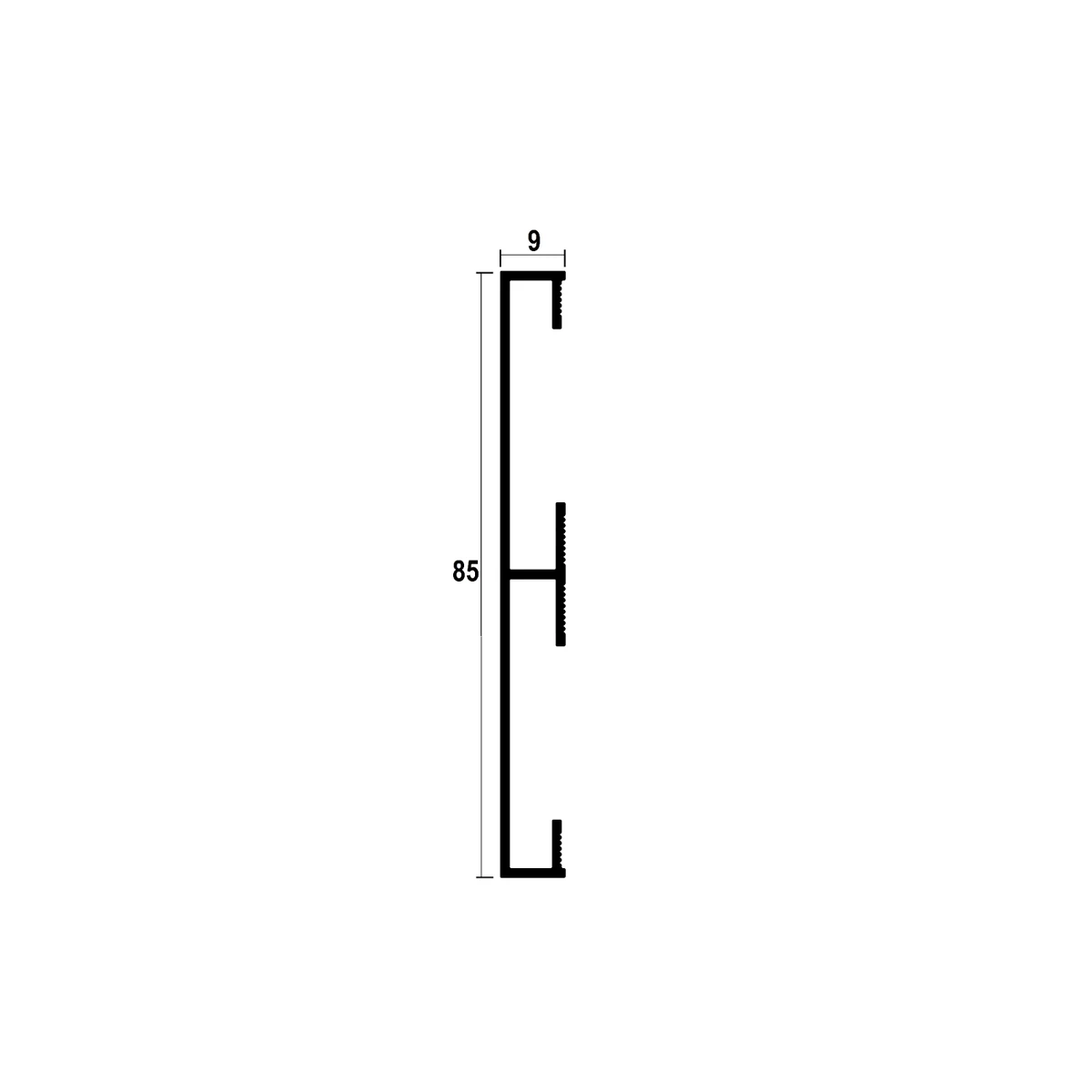 AVP859 Floor Shadow Gap Profile · 85 mm