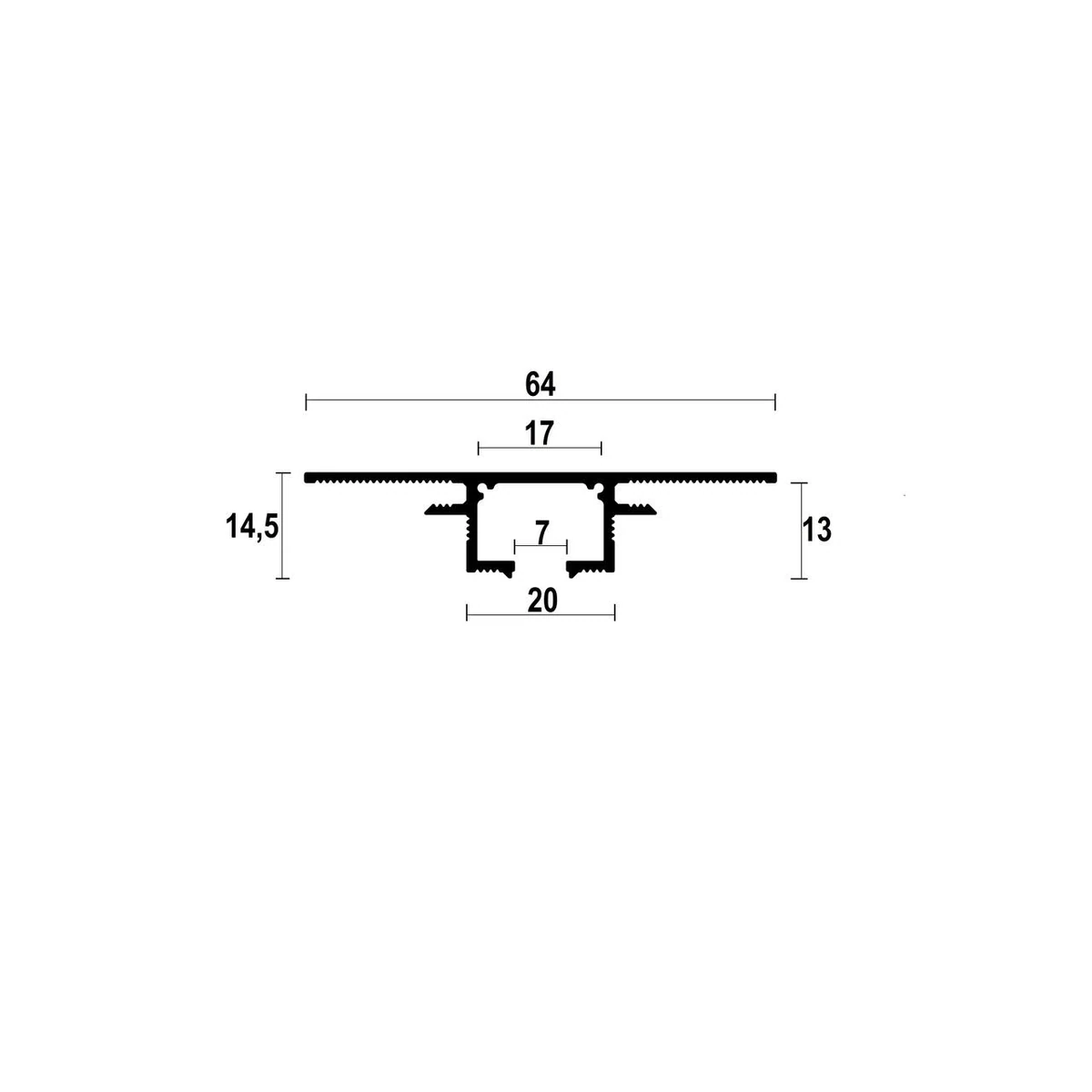 KA1 Recessed Curtain Track Profile