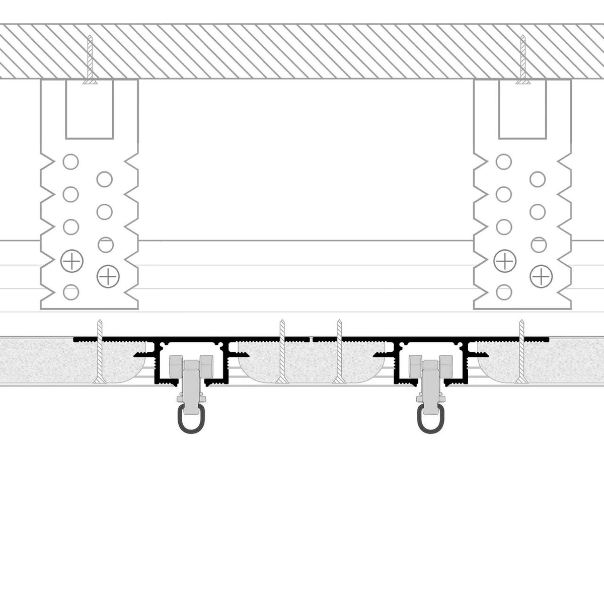 KA1 Recessed Curtain Track Profile