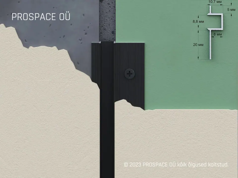 LPA909 Wall Shadow Gap Profile · 8.8 mm