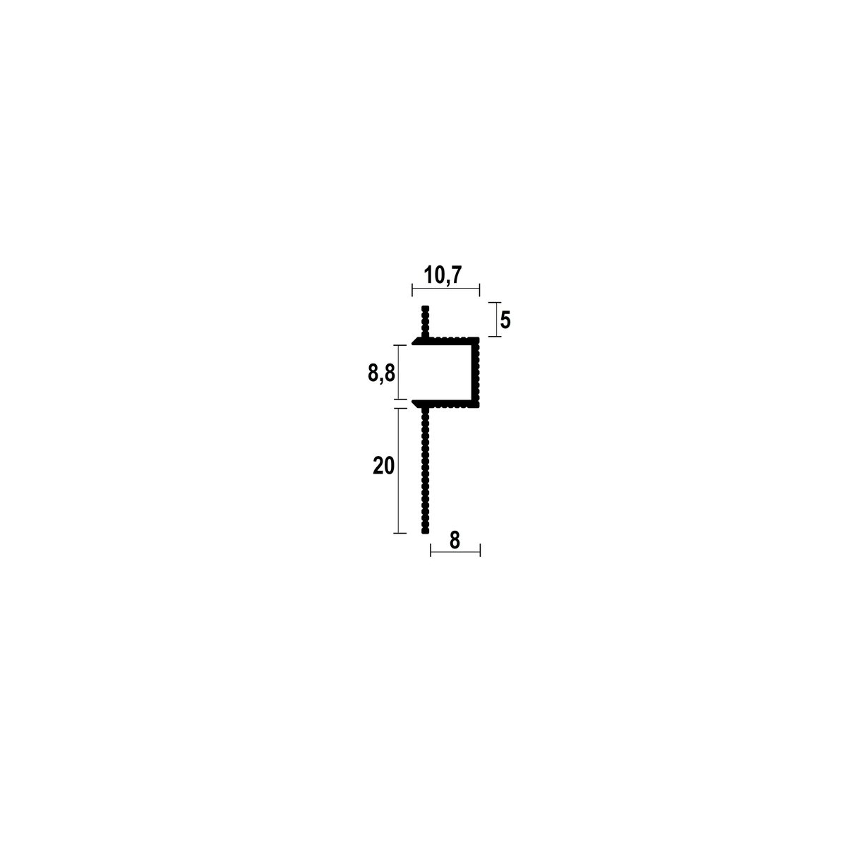 LPA909 Wall Shadow Gap Profile · 8.8 mm