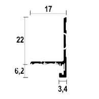 MPA217 Aluminium Skirting Profile · 22 mm
